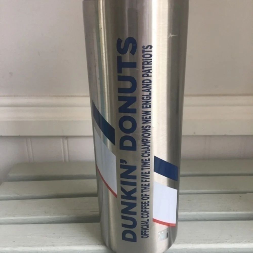 Dunkin Donuts 2017 NE Patriots 5X Champions Insulated Stainless Steel Tumbler